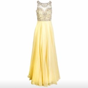 Jovani Jeweled Illusion Bodice Prom/Pageant Dress